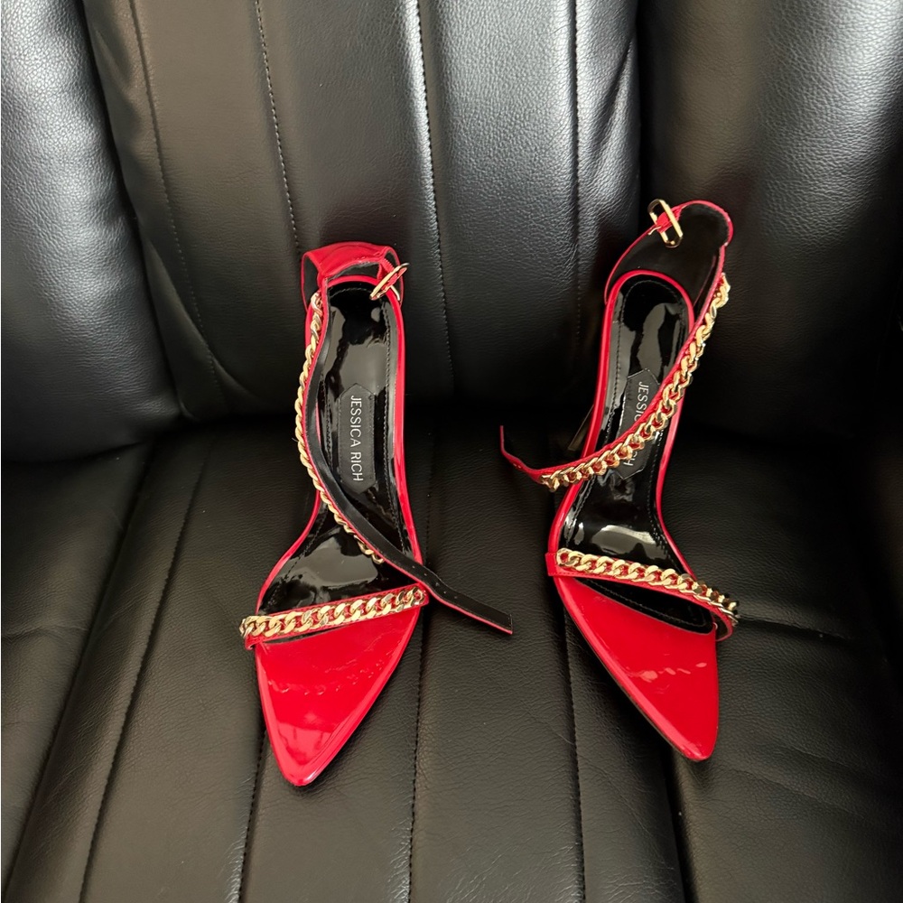 Jessica Rich Patent Leather Gold Heel